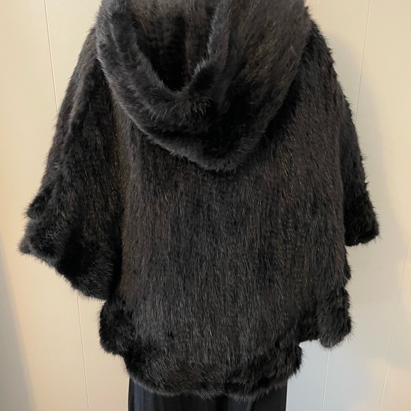 Crochet Black Mink Cape - Picture 2 of 5